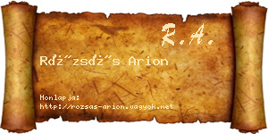 Rózsás Arion névjegykártya
